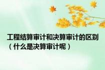 工程结算审计和决算审计的区别（什么是决算审计呢）