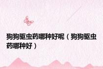 狗狗驱虫药哪种好呢（狗狗驱虫药哪种好）
