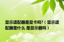 显示适配器是显卡吗?（显示适配器是什么 是显示器吗）
