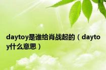 daytoy是谁给肖战起的（daytoy什么意思）