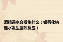 酒精遇水会发生什么（铝氢化钠遇水发生剧烈反应）