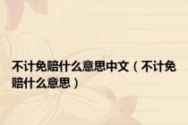 不计免赔什么意思中文（不计免赔什么意思）