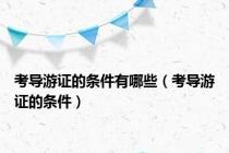 考导游证的条件有哪些（考导游证的条件）