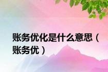 账务优化是什么意思（账务优）
