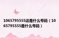 1065795555这是什么号码（1065795555是什么号码）