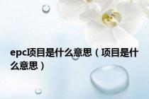 epc项目是什么意思（项目是什么意思）