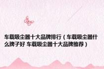车载吸尘器十大品牌排行（车载吸尘器什么牌子好 车载吸尘器十大品牌推荐）