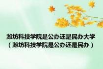 潍坊科技学院是公办还是民办大学（潍坊科技学院是公办还是民办）