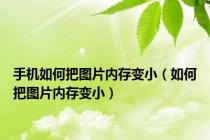 手机如何把图片内存变小（如何把图片内存变小）