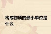 构成物质的最小单位是什么