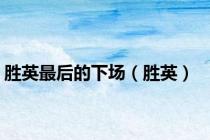 胜英最后的下场（胜英）