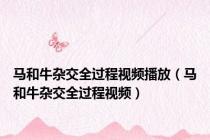 马和牛杂交全过程视频播放（马和牛杂交全过程视频）
