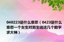 040223是什么意思（0423是什么意思一个女生对男生说这几个数字求大神）