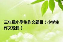 三年级小学生作文题目（小学生作文题目）