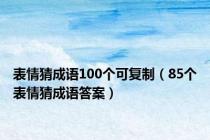 表情猜成语100个可复制（85个表情猜成语答案）