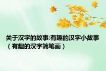 关于汉字的故事:有趣的汉字小故事（有趣的汉字简笔画）