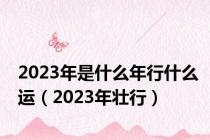 2023年是什么年行什么运（2023年壮行）