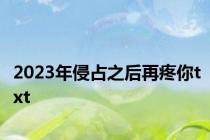 2023年侵占之后再疼你txt