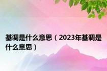 基调是什么意思（2023年基调是什么意思）
