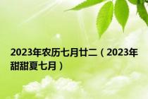 2023年农历七月廿二（2023年甜甜夏七月）