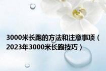 3000米长跑的方法和注意事项（2023年3000米长跑技巧）