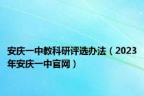 安庆一中教科研评选办法（2023年安庆一中官网）