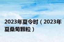 2023年夏令时（2023年夏桑菊颗粒）