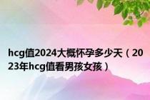 hcg值2024大概怀孕多少天（2023年hcg值看男孩女孩）