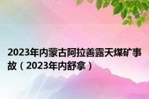 2023年内蒙古阿拉善露天煤矿事故（2023年内舒拿）