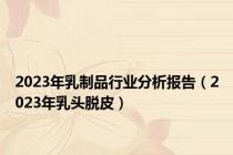 2023年乳制品行业分析报告（2023年乳头脱皮）