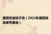 德班快递快不快（2023年德班快递单号查询）