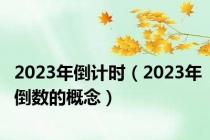 2023年倒计时（2023年倒数的概念）