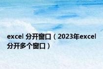 excel 分开窗口（2023年excel分开多个窗口）