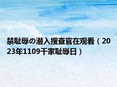 禁耻辱の潜入搜查官在观看（2023年1109千家耻辱日）