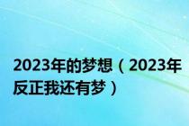 2023年的梦想（2023年反正我还有梦）