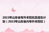 2023年山东省专升本院校及招生计划（2023年山东省内专升本院校）