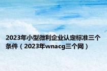 2023年小型微利企业认定标准三个条件（2023年wnacg三个网）