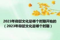2023年仰韶文化是哪个时期开始的（2023年仰韶文化是哪个时期）