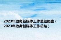 2023年政务新媒体工作总结报告（2023年政务新媒体工作总结）