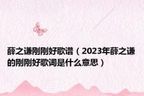 薛之谦刚刚好歌谱（2023年薛之谦的刚刚好歌词是什么意思）