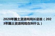 2020年国土资源局局长是谁（2023年国土资源局现在叫什么）