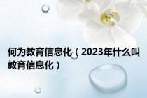 何为教育信息化（2023年什么叫教育信息化）