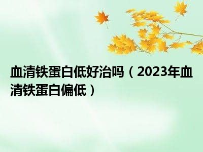 血清铁蛋白低好治吗（2023年血清铁蛋白偏低）