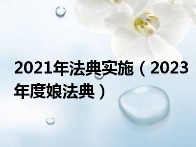 2021年法典实施（2023年度娘法典）