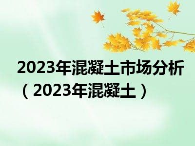 2023年混凝土市场分析（2023年混凝土）