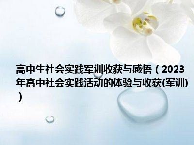 高中生社会实践军训收获与感悟（2023年高中社会实践活动的体验与收获(军训)）