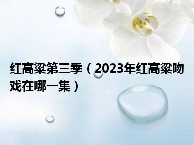 红高粱第三季（2023年红高粱吻戏在哪一集）