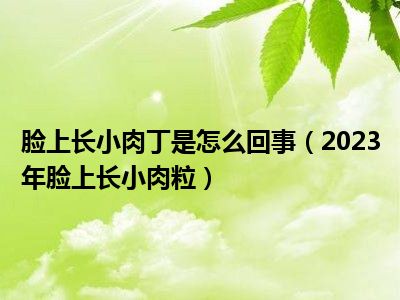 脸上长小肉丁是怎么回事（2023年脸上长小肉粒）