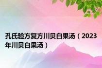 孔氏验方复方川贝白果汤（2023年川贝白果汤）