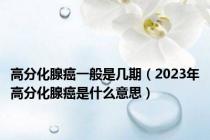 高分化腺癌一般是几期（2023年高分化腺癌是什么意思）